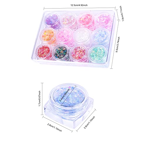 Ownest 12 Colors Holographic Chunky Glitter Gel Set, Christmas Party Makeup F...