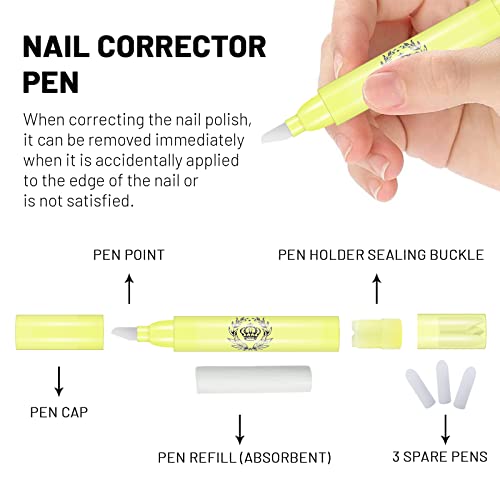 Ownest 4 Pcs Nail Polish Corrector Remover Pen,Nail Edge Cleaning Pen, Makeup...