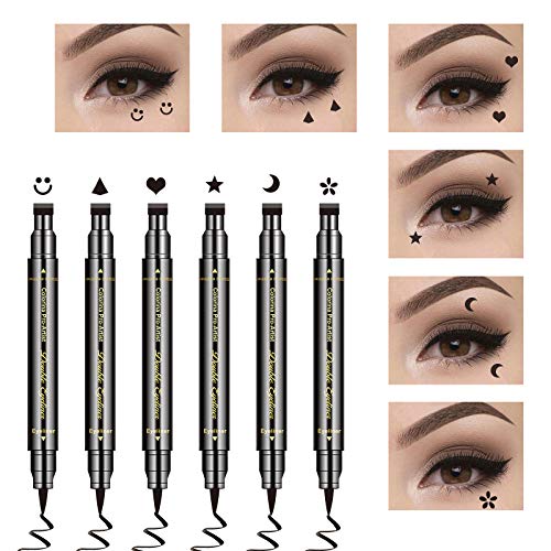 Ownest 6 Pcs Liquid Eyeliner Set,Double-Side Eyeliner Stamp Pen Eyeliner Tatt...