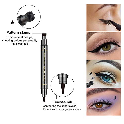Ownest 6 Pcs Liquid Eyeliner Set,Double-Side Eyeliner Stamp Pen Eyeliner Tatt...