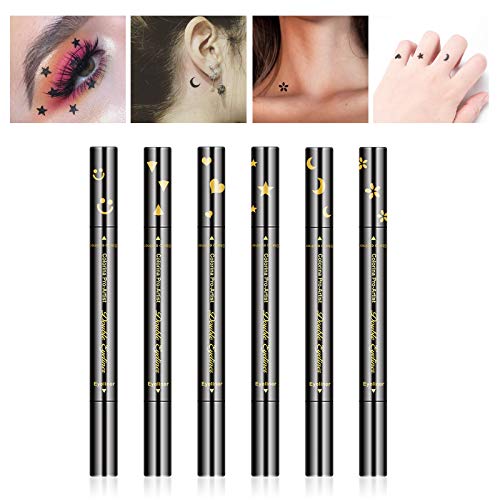 Ownest 6 Pcs Liquid Eyeliner Set,Double-Side Eyeliner Stamp Pen Eyeliner Tatt...