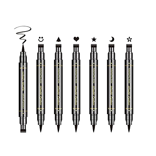 Ownest 6 Pcs Liquid Eyeliner Set,Double-Side Eyeliner Stamp Pen Eyeliner Tatt...
