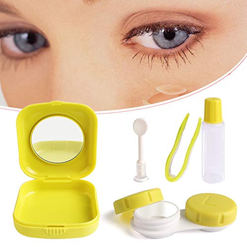 Cute Pocket Mini Contact Lens Case Travel Kit Easy Carry Mirror Container Hol...