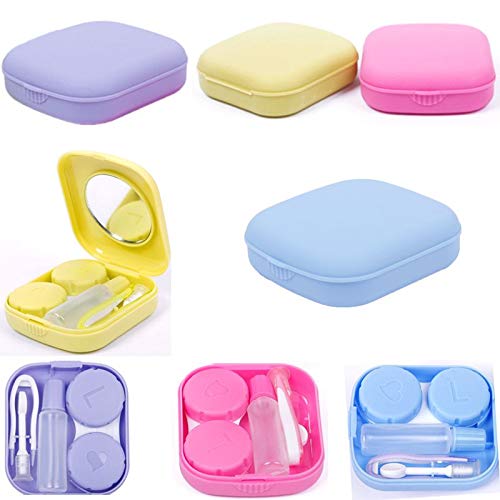 Cute Pocket Mini Contact Lens Case Travel Kit Easy Carry Mirror Container Hol...