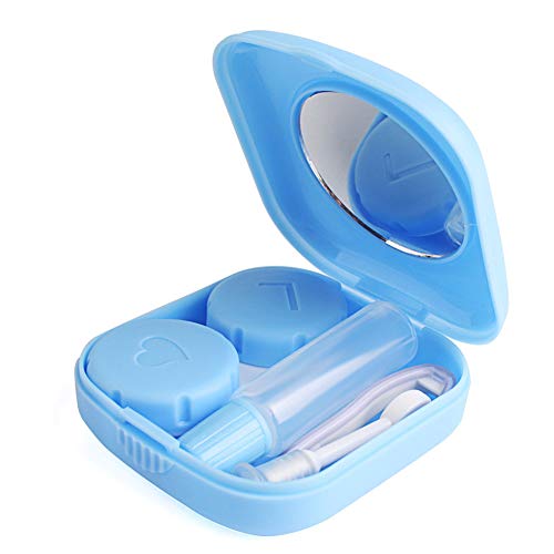 Cute Pocket Mini Contact Lens Case Travel Kit Easy Carry Mirror Container Hol...