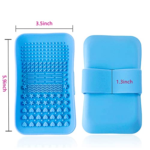 OXFOT Brush Cleaning Mat,Silicone Makeup Cleaning Brush Scrubber Mat Portable...