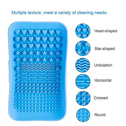 OXFOT Brush Cleaning Mat,Silicone Makeup Cleaning Brush Scrubber Mat Portable...