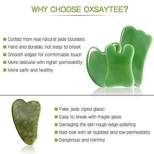 Gua Sha Massage Tool, Facial Scraping Gua Sha Board 3 Pack Nature Jade Stone ...