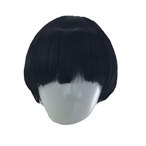 Women's Short Black Full Bang Wig Mushroom Hairstyle Cosplay/daily Heat Resis...