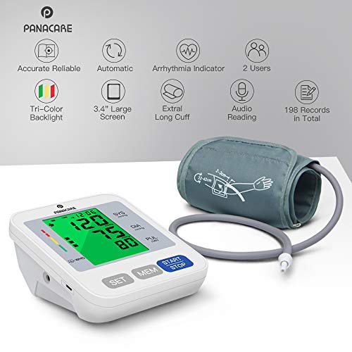 Blood Pressure Machine for Upper Arm 3.4'' Tri-Color Backlight Screen PANACAR...