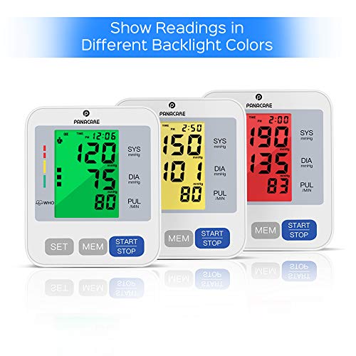 Blood Pressure Machine for Upper Arm 3.4'' Tri-Color Backlight Screen PANACAR...