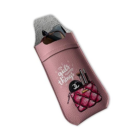 Beige Sunglasses case Eyeglass Pouch Sunglass Cover Woman Eco Leather Vegan D...