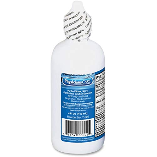 PhysiciansCare by First Aid Only 7-006 Eye Wash Solution, 4 oz Bottle