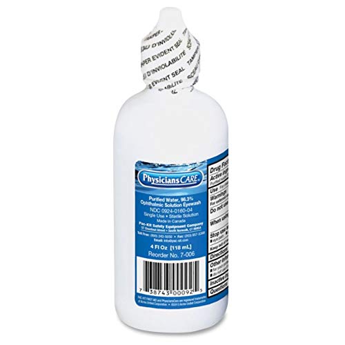 PhysiciansCare by First Aid Only 7-006 Eye Wash Solution, 4 oz Bottle