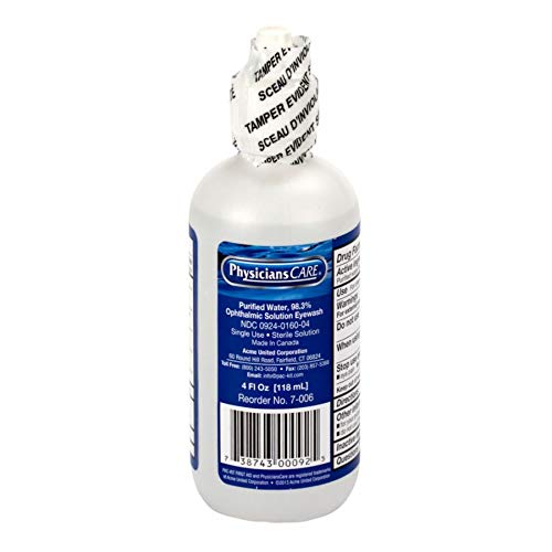 PhysiciansCare by First Aid Only 7-006 Eye Wash Solution, 4 oz Bottle