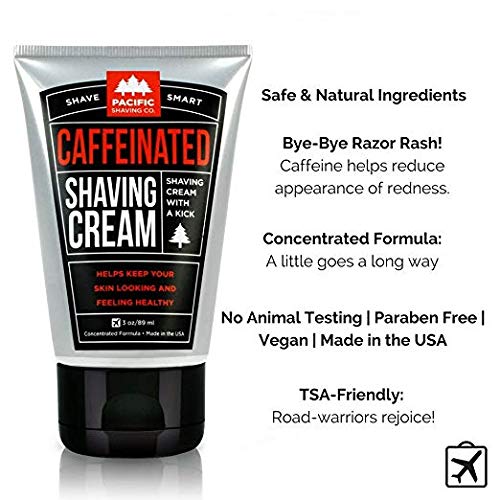 Pacific Shaving Company Caffeinated Shaving Cream - Helps Reduce Appearance o...
