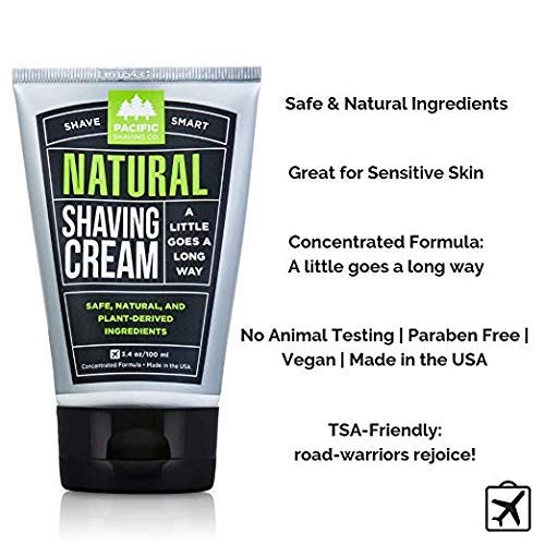 Pacific Shaving Company Natural Shave Cream - with Safe, Natural, and Plant-D...