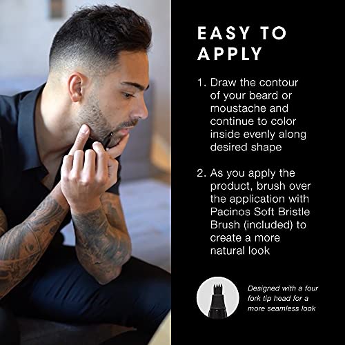 Pacinos Beard Pencil Filler - Water Proof, Long Lasting Coverage & Natural Fi...