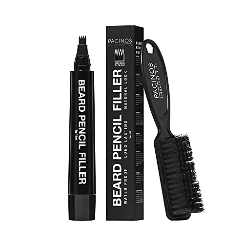 Pacinos Beard Pencil Filler - Water Proof, Long Lasting Coverage & Natural Fi...