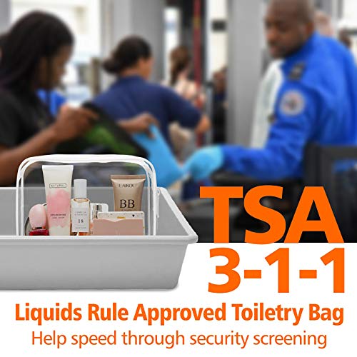 Clear Toiletry Bag, Packism 3 Pack TSA Approved Toiletry Bag Quart Size Bag, ...