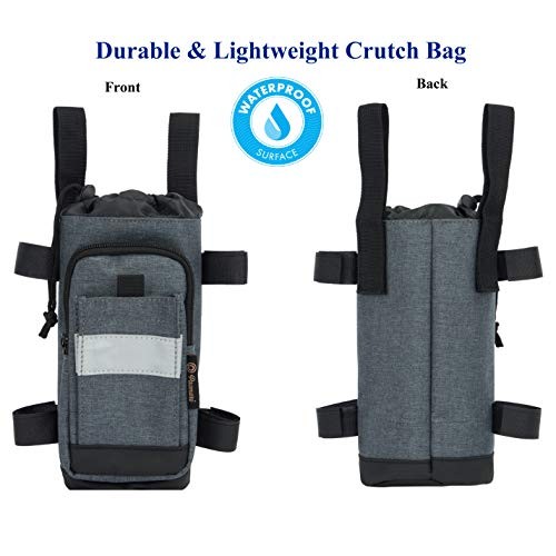 Crutch Bag Lightweight Crutch Accessories Storage Pouch with Reflective Strap...