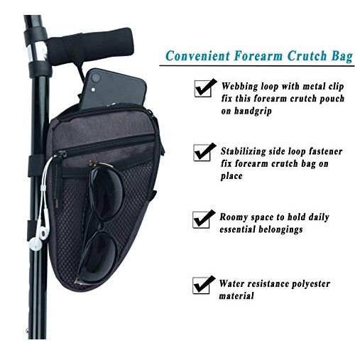 Forearm Crutch Bag Lightweight and Waterproof Forearm Crutch Accessories Stor...