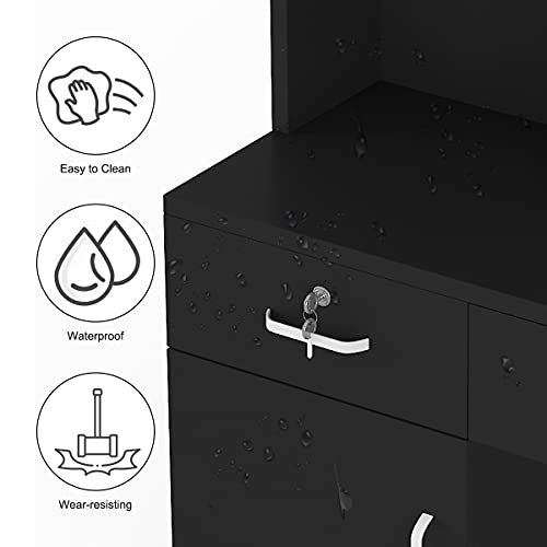 Paddie Barber Salon Station Wall Mount Hair Styling Salon Equipment Set Beaut...