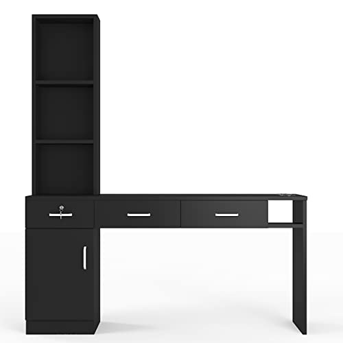 Paddie Barber Salon Station Wall Mount Hair Styling Salon Equipment Set Beaut...