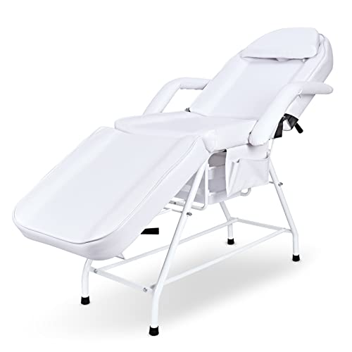 Paddie Lash Bed Facial Table Bed Tattoo Chair with 2 Adjustable Baskets/Stora...