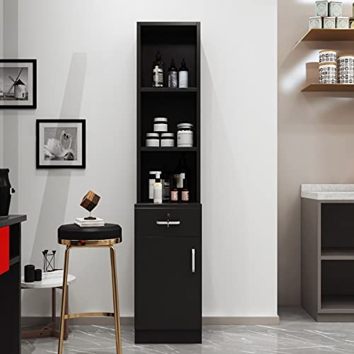 Paddie Wall Mount Salon Stations for Hair Stylist, Hair Salon Storage Cabinet...