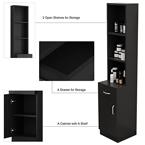 Paddie Wall Mount Salon Stations for Hair Stylist, Hair Salon Storage Cabinet...