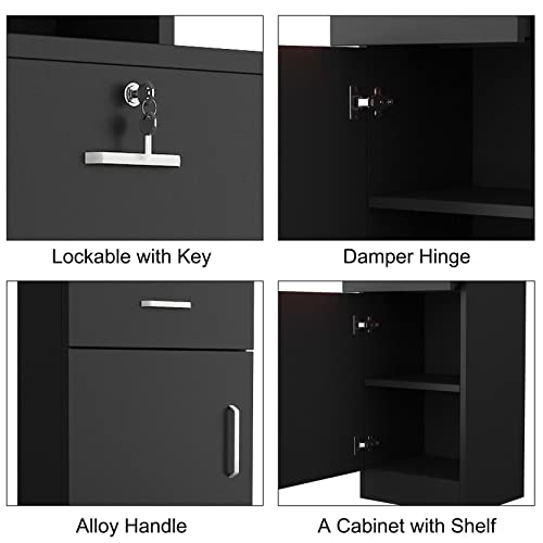 Paddie Wall Mount Salon Stations for Hair Stylist, Hair Salon Storage Cabinet...