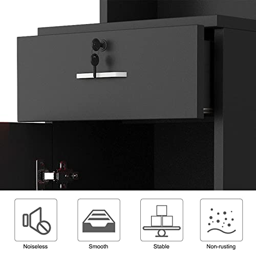 Paddie Wall Mount Salon Stations for Hair Stylist, Hair Salon Storage Cabinet...