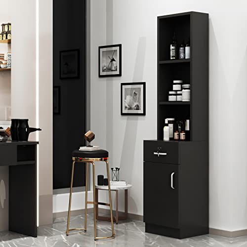 Paddie Wall Mount Salon Stations for Hair Stylist, Hair Salon Storage Cabinet...