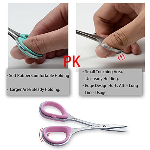 PAFASON Stainless Steel Curved and Straight Nail Cuticle Manicure Scissor Set...