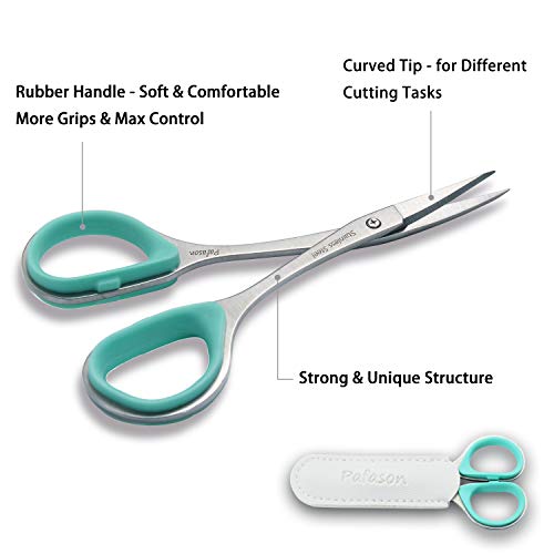 PAFASON Stainless Steel Curved and Straight Nail Cuticle Manicure Scissor Set...