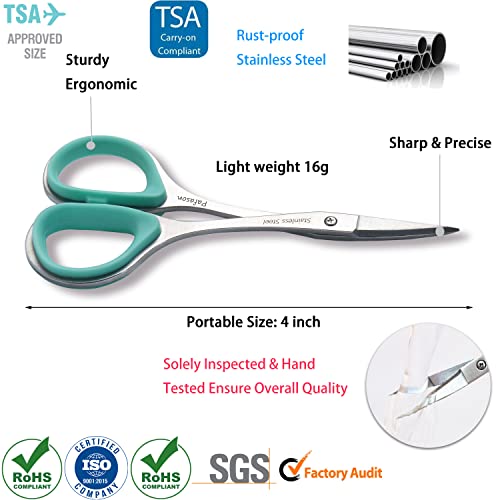 PAFASON Stainless Steel Curved and Straight Nail Cuticle Manicure Scissor Set...