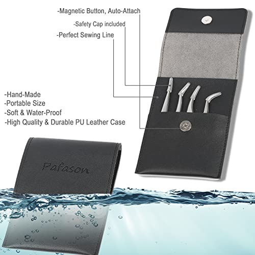PAFASON Stainless Steel Eyelash Extension Tweezers Set-Precision Tweezers for...