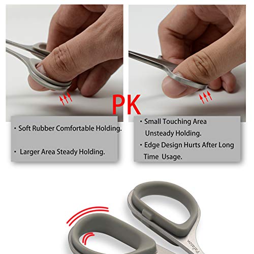 PAFASON Stainless Steel Mustache Beard Facial Nose Hair Trimming Scissor Set ...