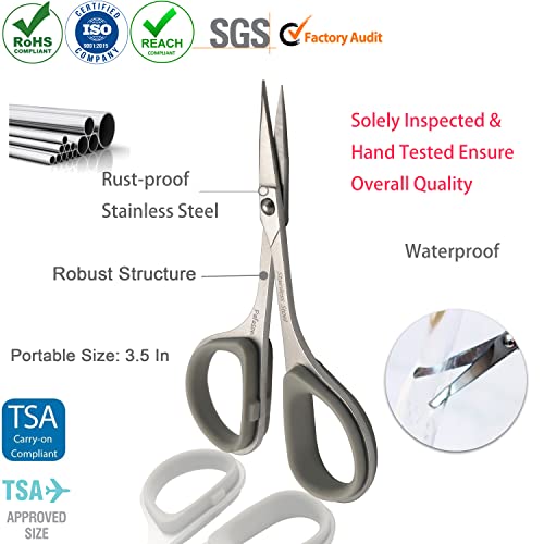 PAFASON Stainless Steel Mustache Beard Facial Nose Hair Trimming Scissor Set ...
