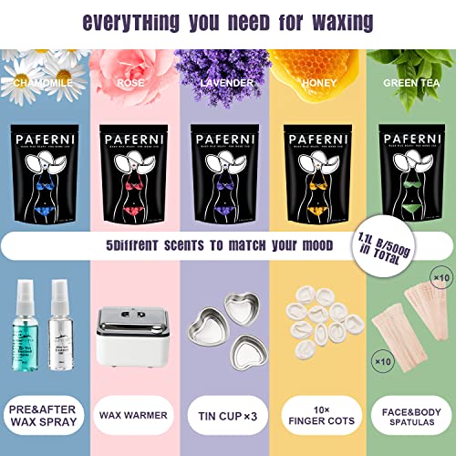 PAFERNI Wax Warmer Waxing Kit For Women Men,Wax Kit For Hair Remover With 1 W...