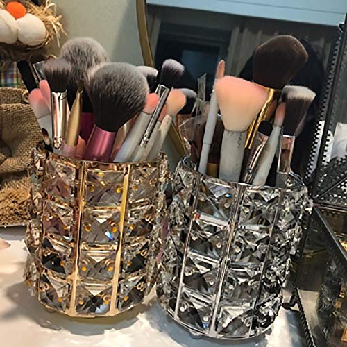 Pahdecor Handcrafted Crystal Makeup Brush Holder Eyebrow Pencil Pen Cup Colle...