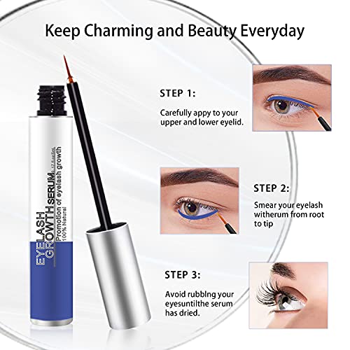 Lash Growth Serum and Eyebrow Growth Enhancer, Boosts Natural Lash Serum for ...