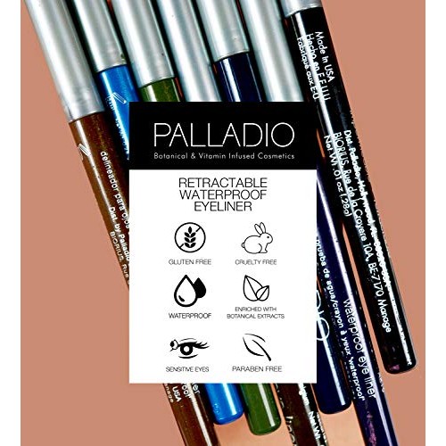 Palladio Retractable Waterproof Eyeliner, Richly Pigmented Color and Creamy, ...