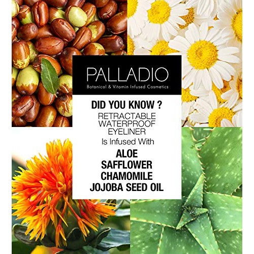 Palladio Retractable Waterproof Eyeliner, Richly Pigmented Color and Creamy, ...