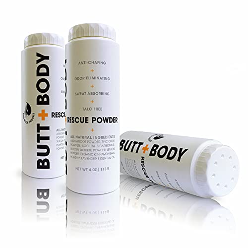 Butt and Body Rescue Powder - Stops Itching & Chafing, Absorbs Sweat & Elimin...