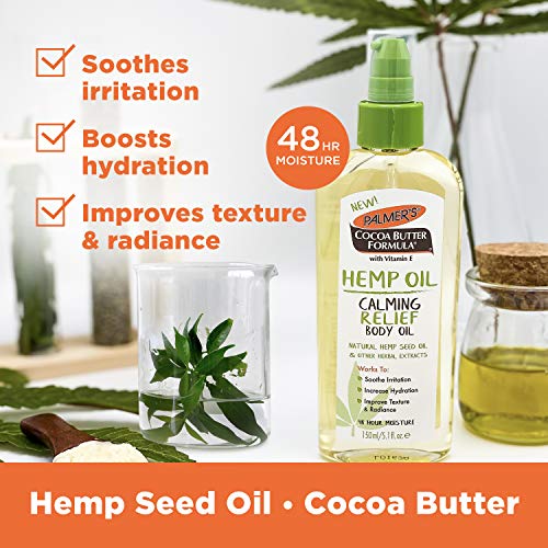 Palmer's Cocoa Butter Formula Hemp Oil Calming Relief Body Oil, 5.1 Ounces