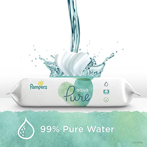 Baby Wipes, Pampers Aqua Pure Sensitive Water Baby Diaper Wipes, Hypoallergen...