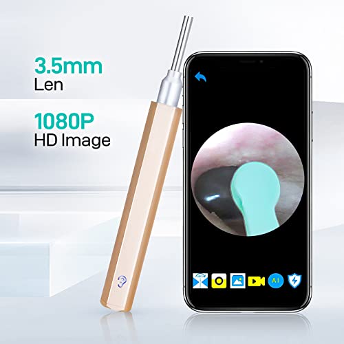 PAMVINT WiFi Ear Wax Removal Tool Camera, 1080P Cordless Ear Camera, Compatib...