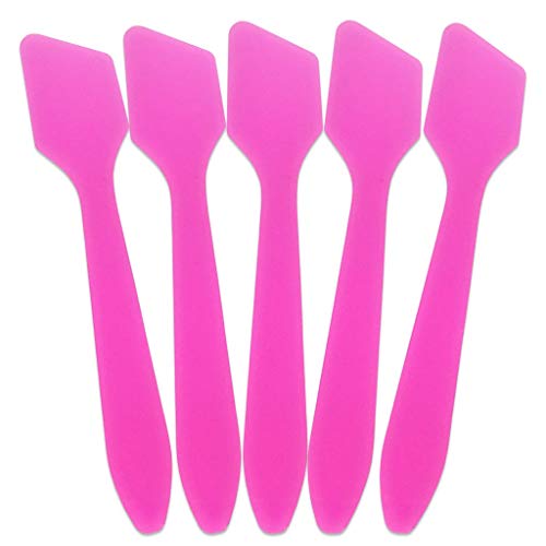 Pana Brand 100 Pieces Disposable Makeup PINK Tip Angled Spatula Cosmetic Skin...